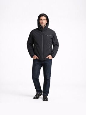 Calvin Klein Men’s Infinite Stretch Water-Resistant Hooded Jacket Black Large